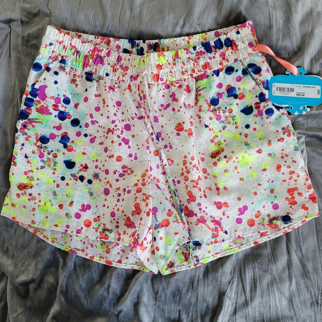 Multi Splatter Drawstring Shorts